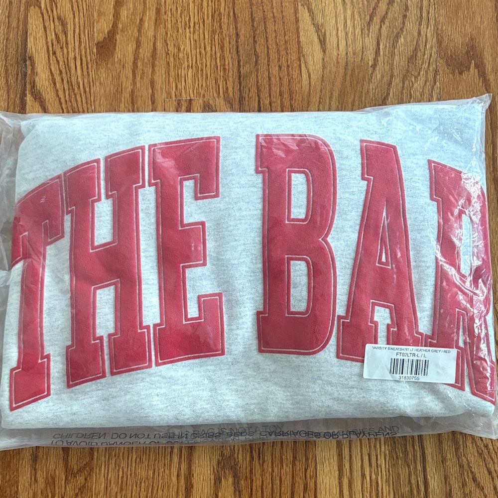 THE BAR - VARSITY SWEATSHIRT LT HEATHER GREY/BIG APPLE RED (LARGE) - Picture 5 of 7